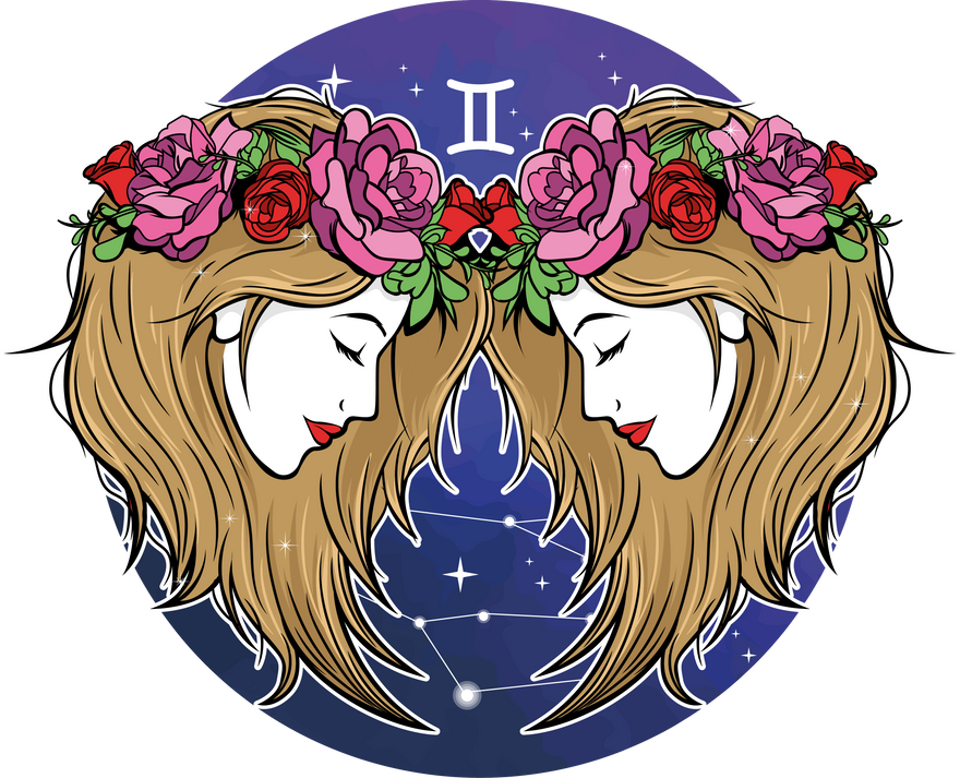 Gemini Zodiac Sign Illustration