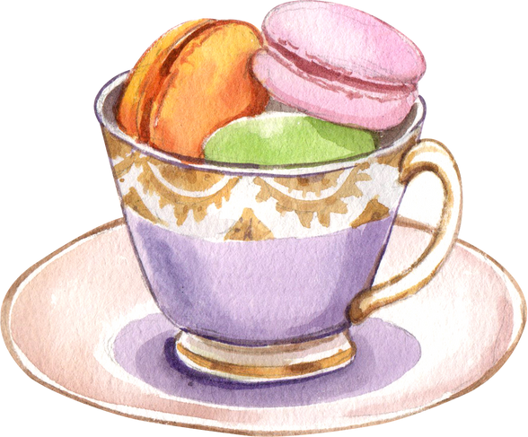 Colorful Macarons in Cup Illustration