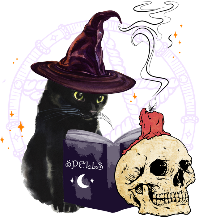 Black Cat Witch Spells Book