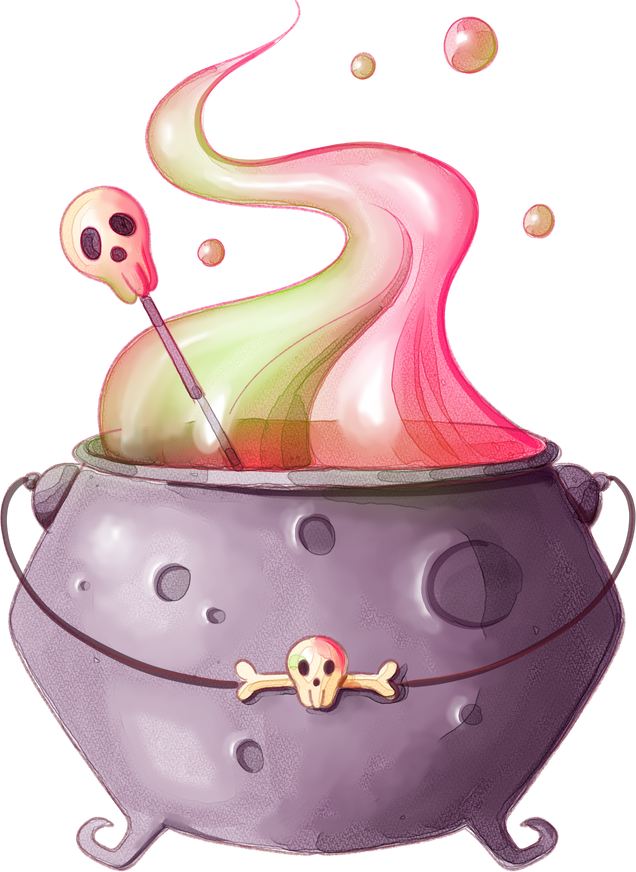 Watercolor Halloween Cauldron