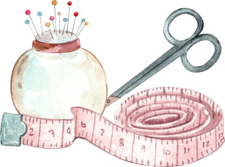 Watercolor Sewing Accessories Illustration